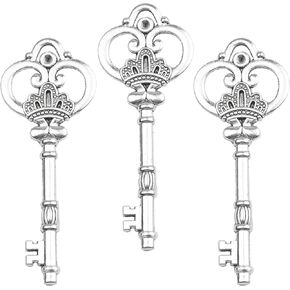 Aokbean 20pcs 3.3 Inch Large Antique Skeleton Keys Bulk Charms in Vintage Style DIY Jewelry Making Crafts for Birthday Wedding Party Favors in Kuwait
