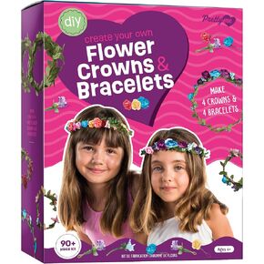 Flower Crowns & Bracelet Making Kit for Girls - Make Your Own Jewelry Kits for Kids - DIY Hair Accessories Set - Arts & Crafts Gift for Ages 6-12 Year Old Girl - Craft Maker Gifts Toys Age 6 7 8 9 10 in Kuwait
