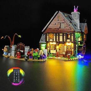 مجموعة إضاءة Cooldac لـ Lego Disney Hocus Pocus: كوخ الأخوات ساندرسون، إضاءة LED متوافقة مع كاميرا Disney Walt Lego 21341 Disney Tribute (إصدار التحكم عن بعد) in Kuwait