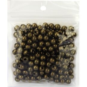 LolliBeads (R) Antiqued Bronze Smooth Round Metal Beads 8 mm 200 Pcs