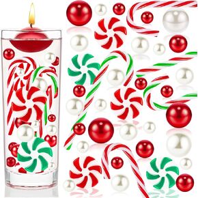 bluaqua 7120 Pieces Christmas Vase Filler Pearl, DIY Floating Vase Filler Kit, Red White Green Floating Pearls Water Gels Beads Balls for Christmas Home Table Party Decor in Kuwait