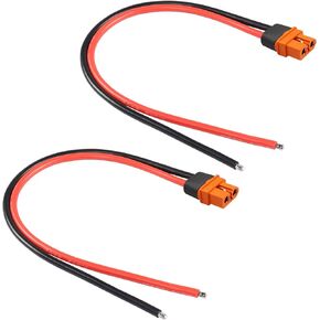GELRHONR 12AWG XT60i Pigtail Cable,XT60i-F Plug Female with Sheath Housing Connector Silicone Wire for RC Lipo Battery FPV Drone (1 Pack - 50CM)