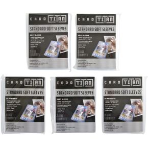 CARD TITAN PRO Premium Standard Soft Sleeves Pack of 500 - Premium Quality Ultra Clear Acid Free Penny Sleeves for Trading Cards - Card Sleeves Fit 2 5/8" x 3 5/8" Standard 35pt Trading Cards in Kuwait