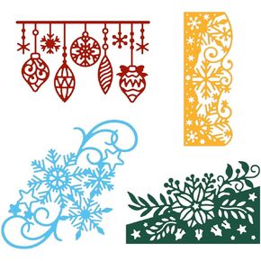 ORIGACH 4 قطعة بطاقة عيد الميلاد المعادن يموت تخفيضات النقش الإستنسل قالب قالب DIY بها بنفسك سكرابوكينغ ورق زينة بطاقة صنع