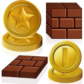 60PCS Mario Party Supplies Super Bros Birthday Party Favors Includes Plates Napkins for Mario Birthday Tableware Baby Shower Decor in Kuwait