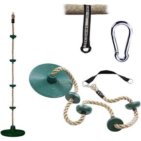 XINXIANG Rope Tree Swing,Tree Climbing Rope with Platform and Disc Swing Seat，Children Tree Disc Swing，Kids Rope Swing - Includes Swing Straps and Carabiner on Trees