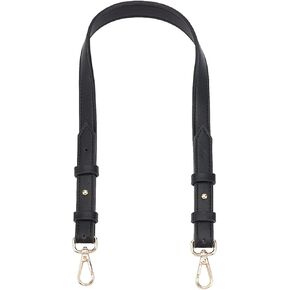 WADORN PU Leather Adjustable Purse Strap, 27.5 Inch Shoulder Bag Strap Replacement Imitation Leather Handbag Strap Tote Bag Handle with Swivel Clasps DIY Bag Making Accessories, Black