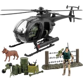 Click N' Play Military Attack Combat Helicopter Toy - 20 Piece Play Set Helicopter Toys with Accessories - Military Toys in Kuwait