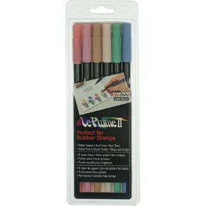 Uchida Of America Uchida 1122-12C Le Plume II Double-Ended Markers with Brush and Fine Tips, Victorian, Set of 12