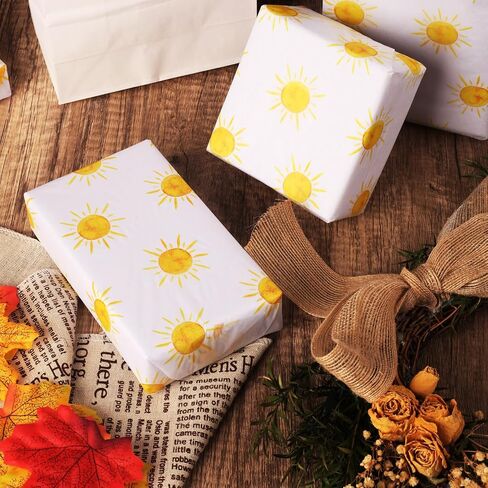 100 Sheets 20 * 14 Inches Boho Sun Tissue Paper for Gift Wrapping, Yellow Sunshine Tissue Paper for Gift Bags for First Trip Around The Sun Birthday Party Baby Shower DIY Craft in Saudi Arabia