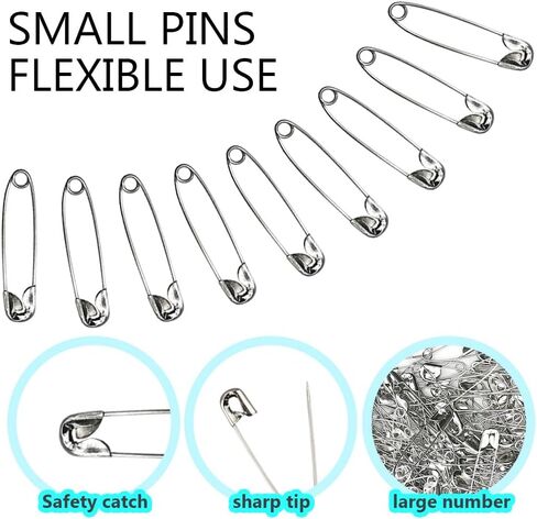 500 Pcs Safety Pins Bulk Sewing Pins Clothing Clips for Home Cloth Sewing Tag (1.1in, Black) in Saudi Arabia