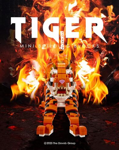 مجموعة مكعبات صغيرة 3 في 1 من dOvOb على شكل نمر أو تيرانوصور أو سمك القرش (1030 قطعة)، لعبة فكرة رائعة للأطفال والأولاد والبنات in Kuwait