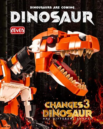 مجموعة مكعبات صغيرة 3 في 1 من dOvOb على شكل نمر أو تيرانوصور أو سمك القرش (1030 قطعة)، لعبة فكرة رائعة للأطفال والأولاد والبنات in Kuwait