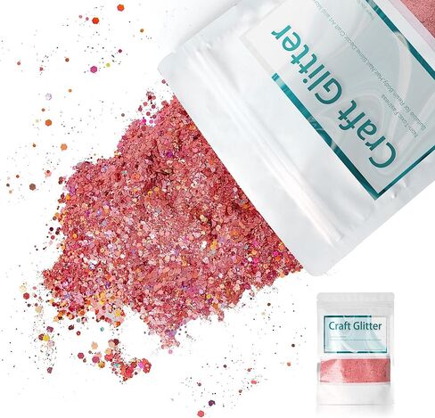 جليتر مكتنز ثلاثي الأبعاد، 200 جم/7 أونصة مسحوق لامع مختلط من الرقائق الدقيقة قزحية الألوان، بريق للفنون والحرف اليدوية والراتنج والأظافر والشعر والجسم والأكواب والسلايم والرسم وديكور المهرجانات ومستحضرات التجميل (فضي) in Kuwait