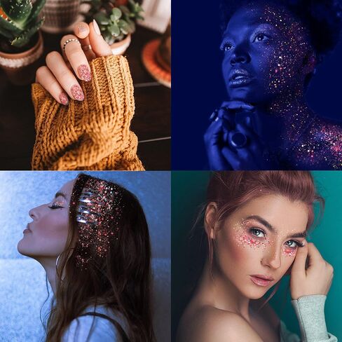 جليتر مكتنز ثلاثي الأبعاد، 200 جم/7 أونصة مسحوق لامع مختلط من الرقائق الدقيقة قزحية الألوان، بريق للفنون والحرف اليدوية والراتنج والأظافر والشعر والجسم والأكواب والسلايم والرسم وديكور المهرجانات ومستحضرات التجميل (فضي) in Kuwait