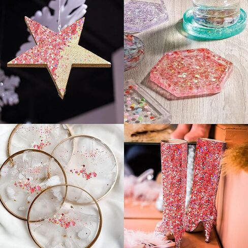 جليتر مكتنز ثلاثي الأبعاد، 200 جم/7 أونصة مسحوق لامع مختلط من الرقائق الدقيقة قزحية الألوان، بريق للفنون والحرف اليدوية والراتنج والأظافر والشعر والجسم والأكواب والسلايم والرسم وديكور المهرجانات ومستحضرات التجميل (فضي) in Kuwait