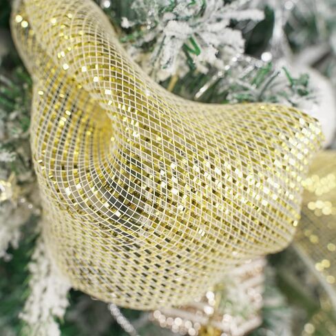 MEEDEE Blue Deco Mesh Ribbon 10 Inch Rolls Fabric Mesh Blue Decorative Mesh 10 Yards Mesh Roll Blue Mesh Ribbon for Wreaths, Christmas Tree Mesh Garland, Bow Making, Baby Shower Mesh Wreath Supplies in Kuwait