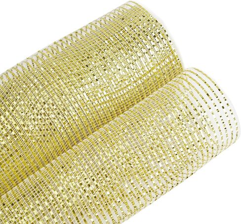 MEEDEE Blue Deco Mesh Ribbon 10 Inch Rolls Fabric Mesh Blue Decorative Mesh 10 Yards Mesh Roll Blue Mesh Ribbon for Wreaths, Christmas Tree Mesh Garland, Bow Making, Baby Shower Mesh Wreath Supplies in Kuwait