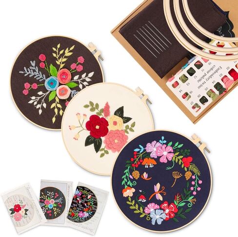 مجموعة التطريز GOKURVG للمبتدئين، مجموعة أدوات التطريز للمبتدئين، مجموعة التطريز للبالغين، مجموعة التطريز اليدوي، مجموعات الغرز المتقاطعة المختومة مع أنماط التطريز in Kuwait
