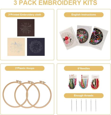 مجموعة التطريز GOKURVG للمبتدئين، مجموعة أدوات التطريز للمبتدئين، مجموعة التطريز للبالغين، مجموعة التطريز اليدوي، مجموعات الغرز المتقاطعة المختومة مع أنماط التطريز in Kuwait