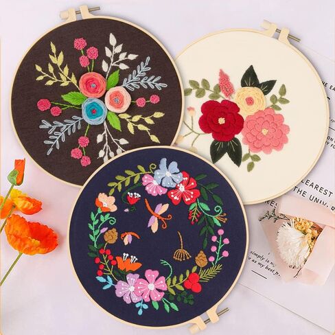 مجموعة التطريز GOKURVG للمبتدئين، مجموعة أدوات التطريز للمبتدئين، مجموعة التطريز للبالغين، مجموعة التطريز اليدوي، مجموعات الغرز المتقاطعة المختومة مع أنماط التطريز in Kuwait