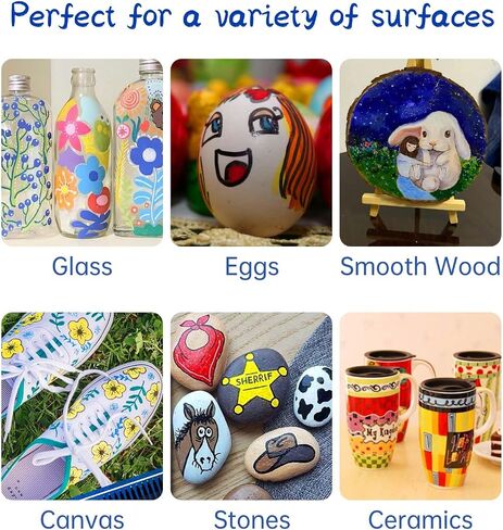 Acrylic Paint Pens Markers, 18 Colors Acrylic Paint Pens Set,1 to 6 mm Tip Permanent Waterproof Acrylic Markers for stone, plastic, glass, canvas, wood,DIY Crafts Making in Saudi Arabia