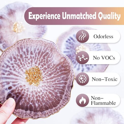 NIUB إيبوكسي الراتنج، 68oz/2L مجموعة الراتنج والمقوي مع أصباغ - تركيبة جديدة من أجل مجموعة راتنجات فنية شفافة وآمنة وغير سامة - بدون فقاعات، تسوية ذاتية وسهلة للمبتدئين - صب عميق لراتنجات الإيبوكسي in Kuwait