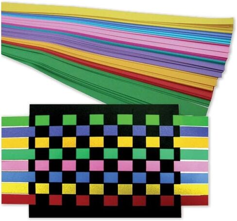 Hygloss Products Paper Weaving Strips - Great for Kids Arts and Crafts, Classroom Activities - Learn to Weave - 10 Assorted Colors - 3/4 Inch x 16 Inches - 1000 Strips in Kuwait