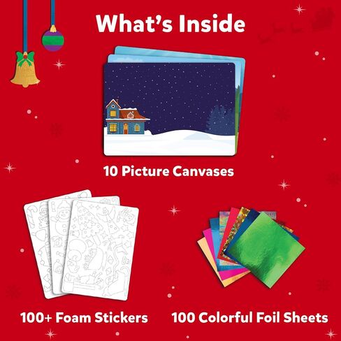 Skillmatics Art & Craft Activity - Foil Fun Holiday Magic, No Mess Art for Kids, Christmas Craft Kits & Supplies, DIY Creative Activity, Gifts for Boys & Girls Ages 4, 5, 6, 7, 8, 9 in Kuwait