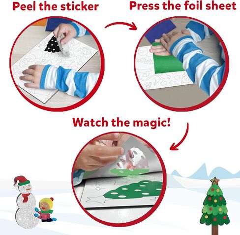 Skillmatics Art & Craft Activity - Foil Fun Holiday Magic, No Mess Art for Kids, Christmas Craft Kits & Supplies, DIY Creative Activity, Gifts for Boys & Girls Ages 4, 5, 6, 7, 8, 9 in Kuwait