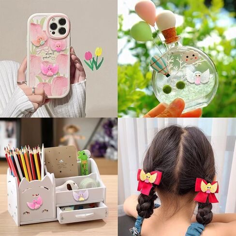 Honbay 24PCS Slime Charms Flatback Resin Charms Cartoon Style Glitter Winged Princesses Girls Embellishments for Scrapbooking, Hair Clip, Phone Case, DIY Crafts in Saudi Arabia