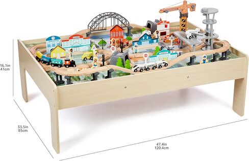 Amazon Basics 120-piece Train Set and Table-kids Gift for Age 3Y+, Multi, 47.4 x 33.46 x 16.14 inches in Saudi Arabia