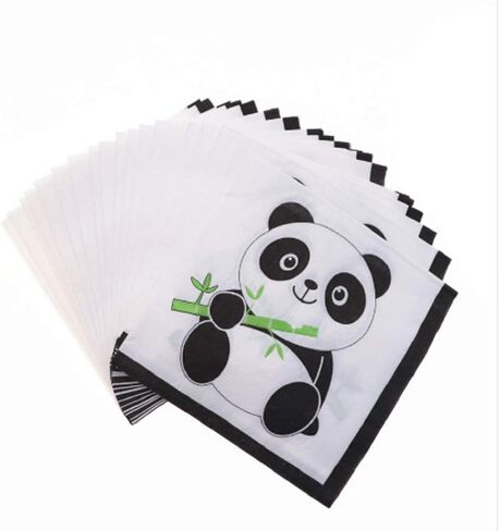40 قطعة من مناديل لوازم حفلات الأطفال باندا لحفلات استقبال المولود والأطفال الأولاد والبنات لوازم تزيين حفلات أعياد الميلاد أو حفلات الكريسماس ولوازم حفلات عيد الشكر in Kuwait