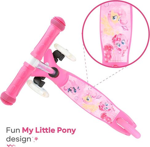 My Little Pony Self Balancing Kick Scooter with Light Up Wheels, Extra Wide Deck, 3 Wheel Platform, Foot Activated Brake, 75 lbs Limit, Kids & Toddlers Girls or Boys, for Ages 3 and Up in Kuwait