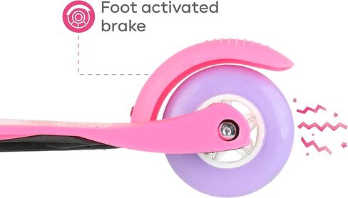 My Little Pony Self Balancing Kick Scooter with Light Up Wheels, Extra Wide Deck, 3 Wheel Platform, Foot Activated Brake, 75 lbs Limit, Kids & Toddlers Girls or Boys, for Ages 3 and Up in Kuwait