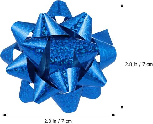MAGICLULU 100 قطعة هدية عيد الميلاد التفاف القوس المعدني الشريط نجمة القوس ذاتية اللصق هدية التفاف الأقواس عاكسة هدية سحب الانحناء لعطلة عيد ميلاد الديكور الطرف (مختلط اللون) in Kuwait