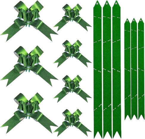 أقواس سحب لامعة باللون الأخضر، 20 قطعة من الأقواس اللامعة بمقاسين مختلفين لتغليف الهدايا، وأقواس سلة الهدايا لحفلات الزفاف، وباقة الهدايا، وتزيين شجرة عيد الميلاد in Kuwait