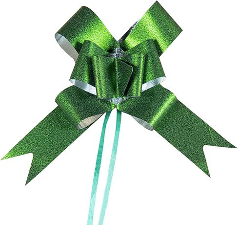 أقواس سحب لامعة باللون الأخضر، 20 قطعة من الأقواس اللامعة بمقاسين مختلفين لتغليف الهدايا، وأقواس سلة الهدايا لحفلات الزفاف، وباقة الهدايا، وتزيين شجرة عيد الميلاد in Kuwait