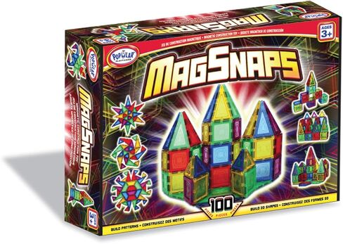 MagSnaps Magnetic Construction Set with 100 Pieces, STEM Learning Toy in Saudi Arabia