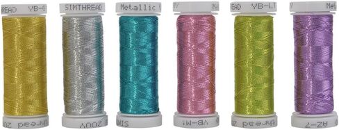 Simthreads Metallic Embroidery Thread 200 Yards Ea for French Embroidery or Machine Embroidery for Janome Brother Pfaff Babylock Singer Bernina Husqvaran and Most Home Embroidery Machines (16 Colors) in Saudi Arabia