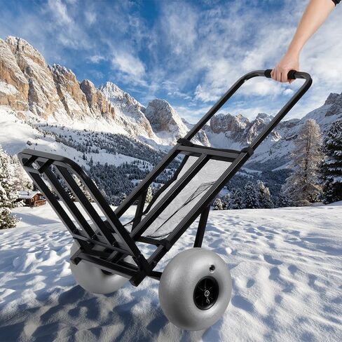 عربة شاطئ توريكسون بعجلات بالونية، مع إطارات بالون من البولي يوريثان اللدن بالحرارة مقاس 10 بوصة، عربة شاطئ ذات عجلات كبيرة، سيارة رملية قابلة للطي بسعة 200 رطل، عربة شاطئية بعجلات كبيرة للرمل in Kuwait