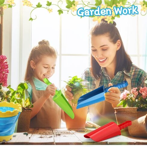 LNCOJOLM 3 قطع سميكة 9 بوصة مجرفة الشاطئ مجرفة مجرفة ألعاب رمل للأطفال الصغار البالغين، مجموعة أدوات مجرفة بلاستيكية شديدة التحمل لحفر الحديقة وصندوق رمل ألعاب هدية مجموعة هدايا للحفلات in Kuwait