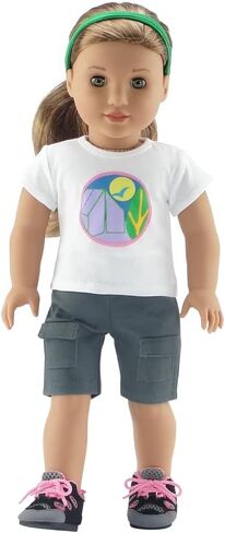 Emily Rose 18 Inch Doll Girl Scout-Inspired Camping Clothes Outfit Set | Hiking Boots Shoes Included! | Gift Boxed! | Compatible with 18" American Girl Dolls in Saudi Arabia