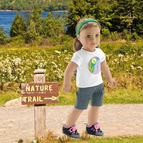 Emily Rose 18 Inch Doll Girl Scout-Inspired Camping Clothes Outfit Set | Hiking Boots Shoes Included! | Gift Boxed! | Compatible with 18" American Girl Dolls in Saudi Arabia