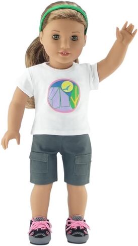 Emily Rose 18 Inch Doll Girl Scout-Inspired Camping Clothes Outfit Set | Hiking Boots Shoes Included! | Gift Boxed! | Compatible with 18" American Girl Dolls in Saudi Arabia