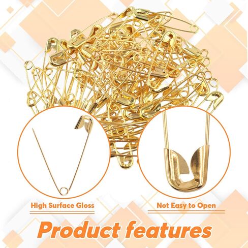 Rustark 960Pcs Safety Pins Assorted 6 Sizes Variety Pack Large and Small Metal Safety Pin Gold Silver Black for Clothing Art Crafts Sewing Quilting Jewelry Making in Saudi Arabia