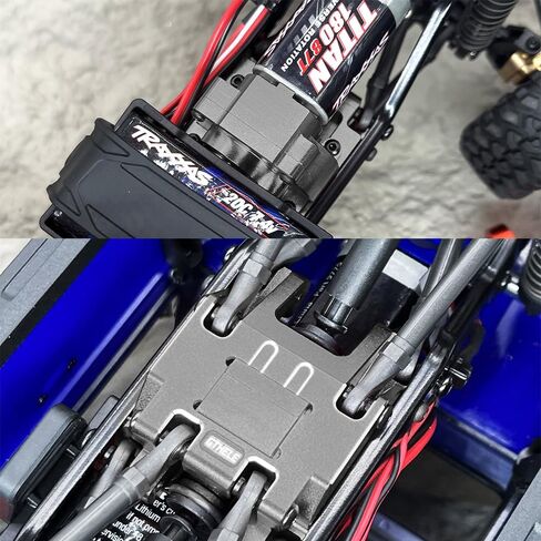 لوحة انزلاقية من GTHELE وعلبة نقل مبيت علبة التروس من الألومنيوم لسيارة Traxxas 1/18 TRX4M ترقية أجزاء سيارة زاحفة RC (التيتانيوم) in Kuwait