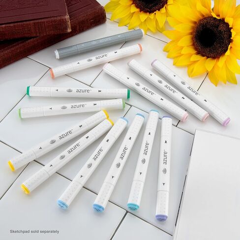 Royal & Langnickel Azure, 13pc Dual-Tip, Alcohol Based Marker Set, Includes - 12 Markers & 1 Blender, Spring Colors in Saudi Arabia