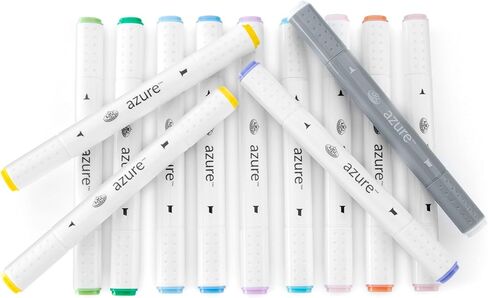 Royal & Langnickel Azure, 13pc Dual-Tip, Alcohol Based Marker Set, Includes - 12 Markers & 1 Blender, Spring Colors in Saudi Arabia