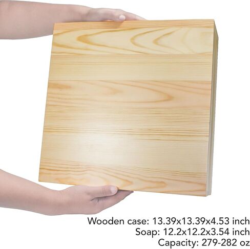 قالب صابون سيليكون مستطيل 279 أونصة مع صندوق خشبي أداة DIY للصابون قالب صابون رغيف مستطيل 36 قالب قالب رغيف أبيض مصنوع يدويًا (صندوق L - 8 كجم) in Kuwait